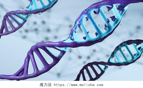 生物科技商务风C4D基因医学插画海报背景素材